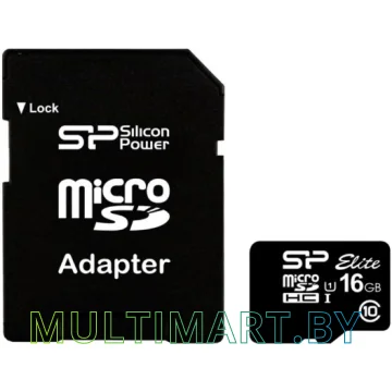 Карта памяти Silicon-Power microSDHC Elite UHS-1 (Class 10) 16 GB (SP016GBSTHBU1V10-SP)